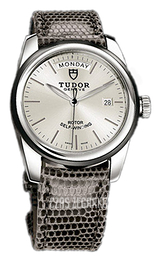 Tudor Glamour Day-Date Srebrny/Skóra Ø39 mm 56010N-SIDGLZS