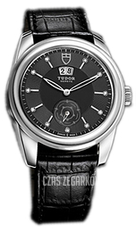 Tudor Glamour Double Date Czarny/Skóra Ø42 mm 57000-BDIDSBLS