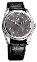 Tudor Glamour Double Date Szary/Skóra Ø42 mm 57000-GDIDSBLS