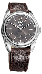 Tudor Glamour Double Date Szary/Skóra Ø42 mm 57000-GIDBRJLS