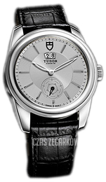 Tudor Glamour Double Date Srebrny/Skóra Ø42 mm 57000-SIDSBLS