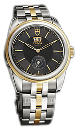 Tudor Glamour Double Date Czarny/18 karatowe żółte złoto Ø42 mm 57003-68073-BIDGD