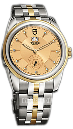 Tudor Glamour Double Date Szampański/18 karatowe żółte złoto Ø42 mm 57003-68073-CHDIDGD