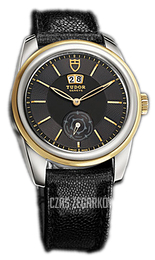 Tudor Glamour Double Date Czarny/Skóra Ø42 mm 57003-BIDBJLSGD
