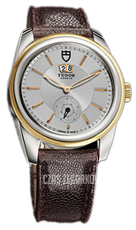 Tudor Glamour Double Date Srebrny/Skóra Ø42 mm 57003-SIDBRJLSGD