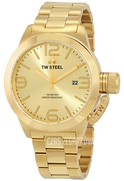 TW Steel Canteen Żółte złoto/Stal w odcieniu złota Ø50 mm CB102