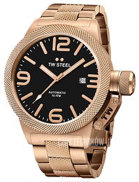 TW Steel Canteen Czarny/Stal w kolorze różowego złota Ø50 mm CB176