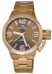 TW Steel Canteen Brązowy/Stal w kolorze różowego złota Ø50 mm CB192
