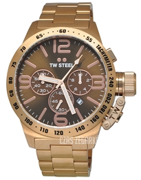 TW Steel Canteen Brązowy/Stal w kolorze różowego złota Ø45 mm CB193