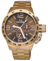 TW Steel Canteen Brązowy/Stal w kolorze różowego złota Ø50 mm CB194