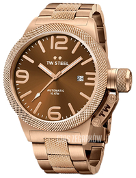 TW Steel Canteen Brązowy/Stal w kolorze różowego złota Ø45 mm CB195
