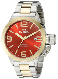 TW Steel Canteen Czerwony/Stal w odcieniu złota Ø45 mm CB71