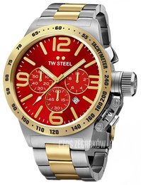 TW Steel Canteen Czerwony/Stal w odcieniu złota Ø45 mm CB73