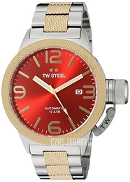 TW Steel Canteen Czerwony/Stal w odcieniu złota Ø50 mm CB76