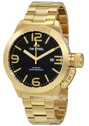 TW Steel Canteen Czarny/Stal w odcieniu złota Ø50 mm CB92