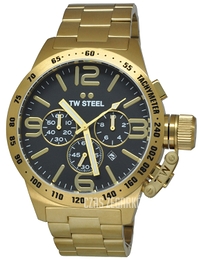 TW Steel Canteen Czarny/Stal w odcieniu złota Ø50 mm CB94