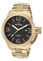 TW Steel Canteen Czarny/Stal w odcieniu złota Ø45 mm CB95