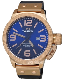 TW Steel Canteen Niebieski/Skóra Ø45 mm CE1201