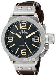 TW Steel Canteen Czarny/Skóra Ø45 mm CS35