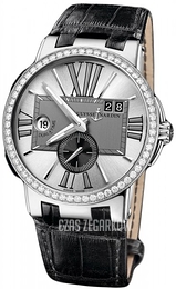 Ulysse Nardin Dual Time Srebrny/Skóra Ø43 mm 243-00B-421