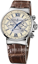 Ulysse Nardin Marine Collection Chronograph Srebrny/Skóra Ø41 mm 353-66-314