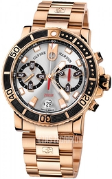 Ulysse Nardin Marine Collection Diver Chronograph Srebrny/18 karatowe różowe złoto Ø42.7 mm 8006-102-8M-91