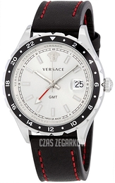 Versace Hellenyium GMT Srebrny/Skóra Ø42 mm V11070017