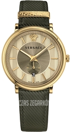 Versace V Circle Zloty/Skóra Ø42 mm VBQ030017