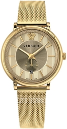 Versace V Circle Zloty/Stal w odcieniu złota Ø42 mm VBQ070017