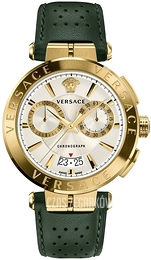 Versace Aion Chrono Srebrny/Skóra Ø45 mm VE1D00219