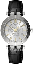 Versace V Race Srebrny/Skóra Ø43 mm VE2B00121