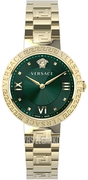 Versace Greca Zielony/Stal w odcieniu złota Ø36 mm VE2K00621