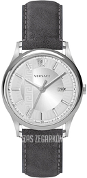 Versace Aiakos Srebrny/Skóra Ø44 mm VE4A00120