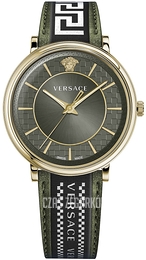 Versace V Circle Zielony/Skóra Ø42 mm VE5A01621