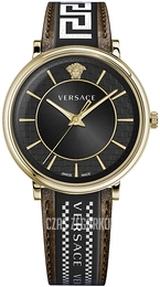 Versace V Circle Czarny/Skóra Ø42 mm VE5A01721