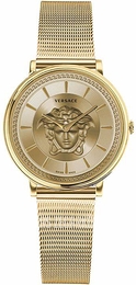 Versace V Circle Zloty/Stal w odcieniu złota Ø38 mm VE8102219