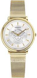 Versace V Circle Srebrny/Stal w odcieniu złota Ø38 mm VE8102319