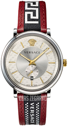 Versace V Circle Szary/Tkanina Ø42 mm VEBQ01319