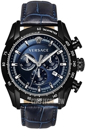 Versace V Ray Chrono Niebieski/Skóra Ø44 mm VEDB00418