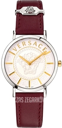Versace V Icon Srebrny/Skóra Ø36 mm VEK400221
