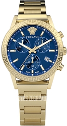 Versace Sport Tech Niebieski/Stal w odcieniu złota Ø40 mm VEKB00722