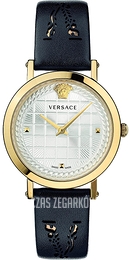 Versace Medusa Srebrny/Skóra Ø37 mm VELV00420