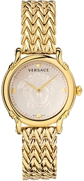 Versace Safety Pin Kremowy/Stal w odcieniu złota Ø34 mm VEPN00520