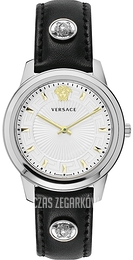 Versace Greca Srebrny/Skóra Ø38 mm VEPX00120