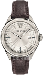 Versace Glaze Srebrny/Skóra Ø43 mm VERA00118