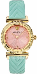 Versace V Motif 35mm Różowy/Skóra Ø35 mm VERE01920