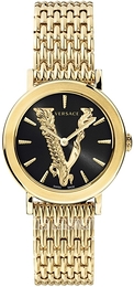 Versace Virtus Czarny/Stal w odcieniu złota Ø36 mm VERI00820
