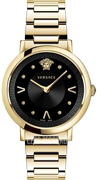 Versace Pop Czarny/Stal w odcieniu złota Ø36 mm VEVD00619