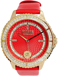 Versus by Versace Montorgueil Czerwony/Skóra Ø40 mm VSPLM0819
