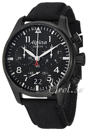 Alpina Startimer Czarny/Skóra Ø44 mm AL-372B4FBS6